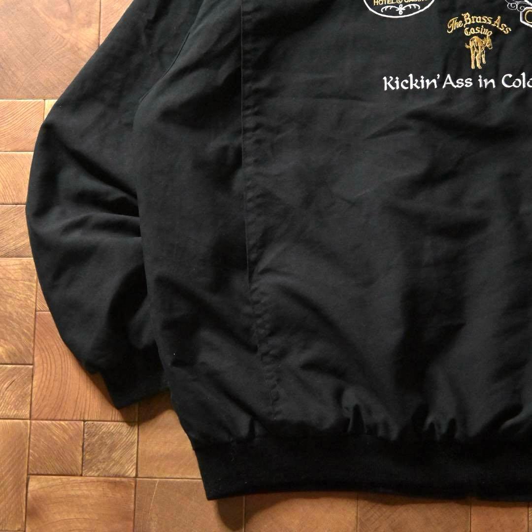 た*こ様 90s　JARMAIN　スイングトップ ブルゾン　カジノ企業ロゴ　ブラ