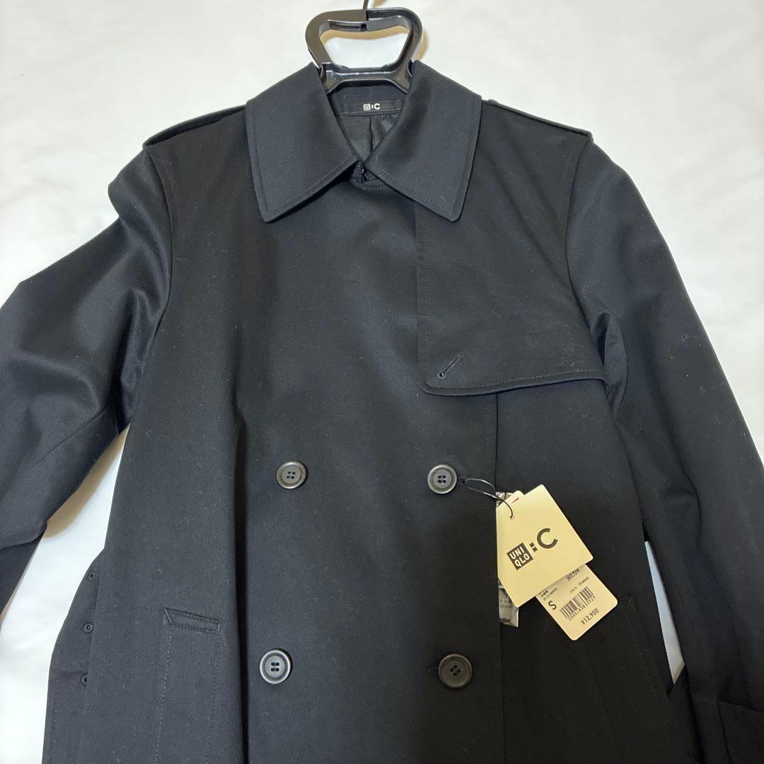 【新品タグ付き】ユニクロC トレンチコート　S 黒　ブラック