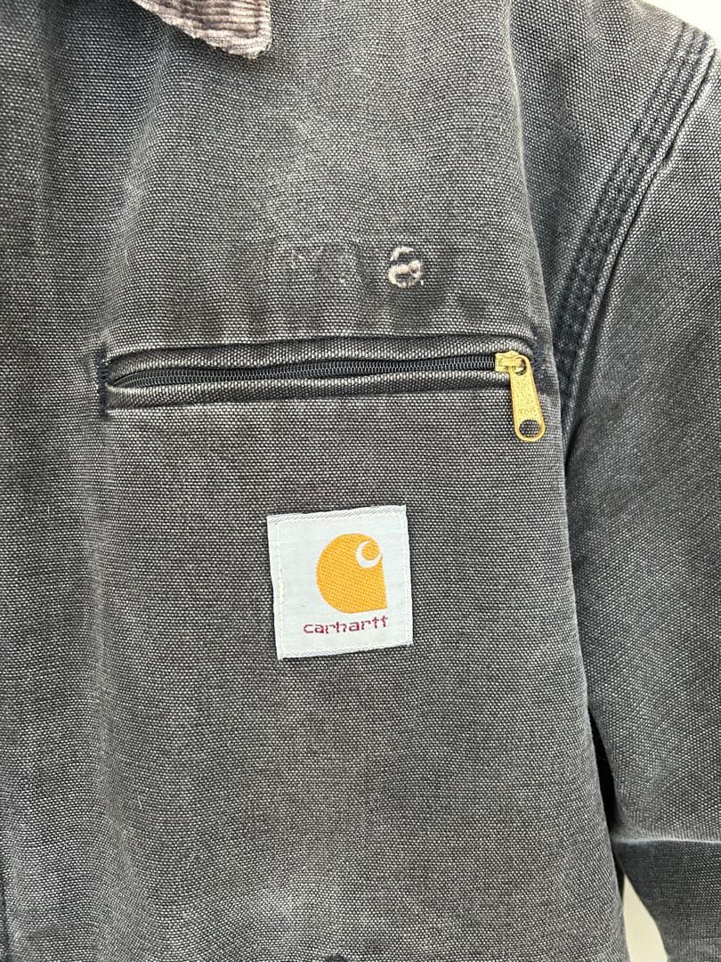 希少USA製Carhartt デトロイトジャケットsize42 ブラックフェード