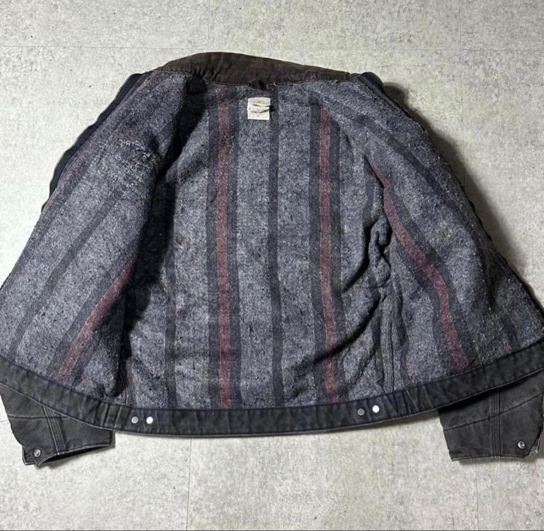 希少USA製Carhartt デトロイトジャケットsize42 ブラックフェード
