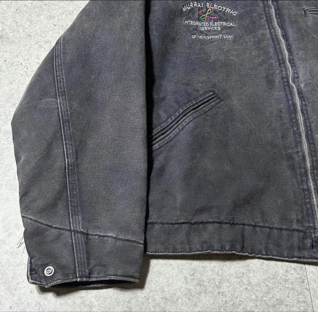 希少USA製Carhartt デトロイトジャケットsize42 ブラックフェード
