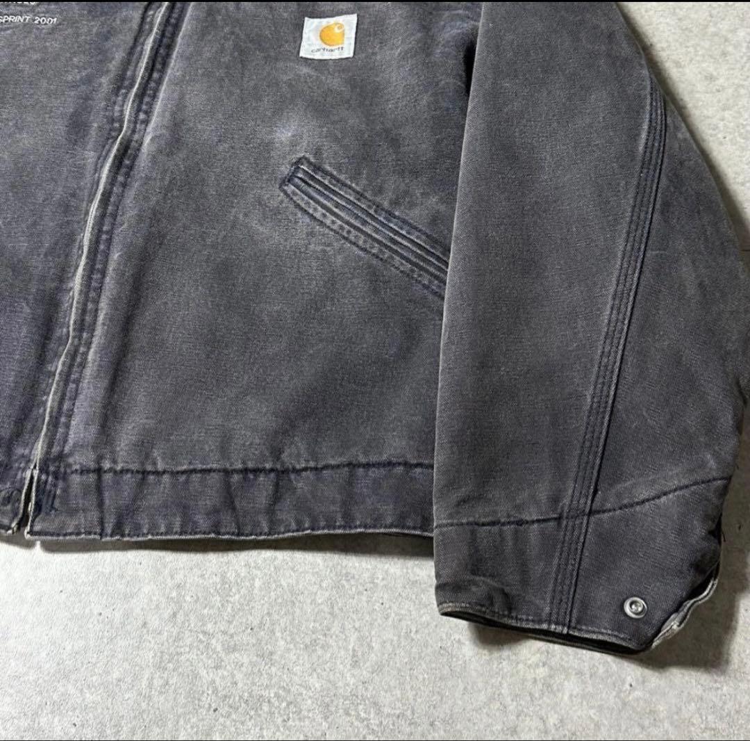 希少USA製Carhartt デトロイトジャケットsize42 ブラックフェード