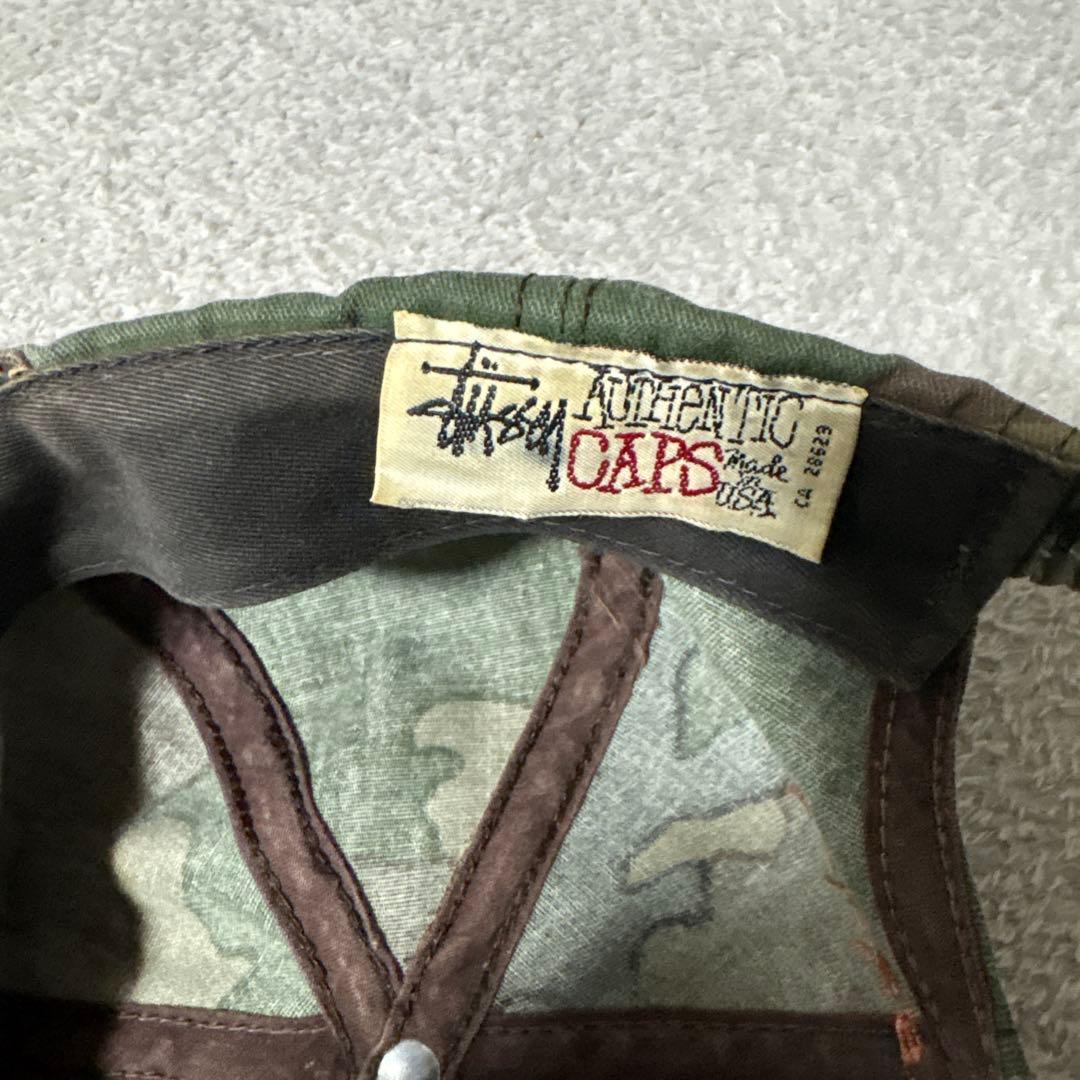 90s usa製 stussy カモ柄　迷彩　キャップ