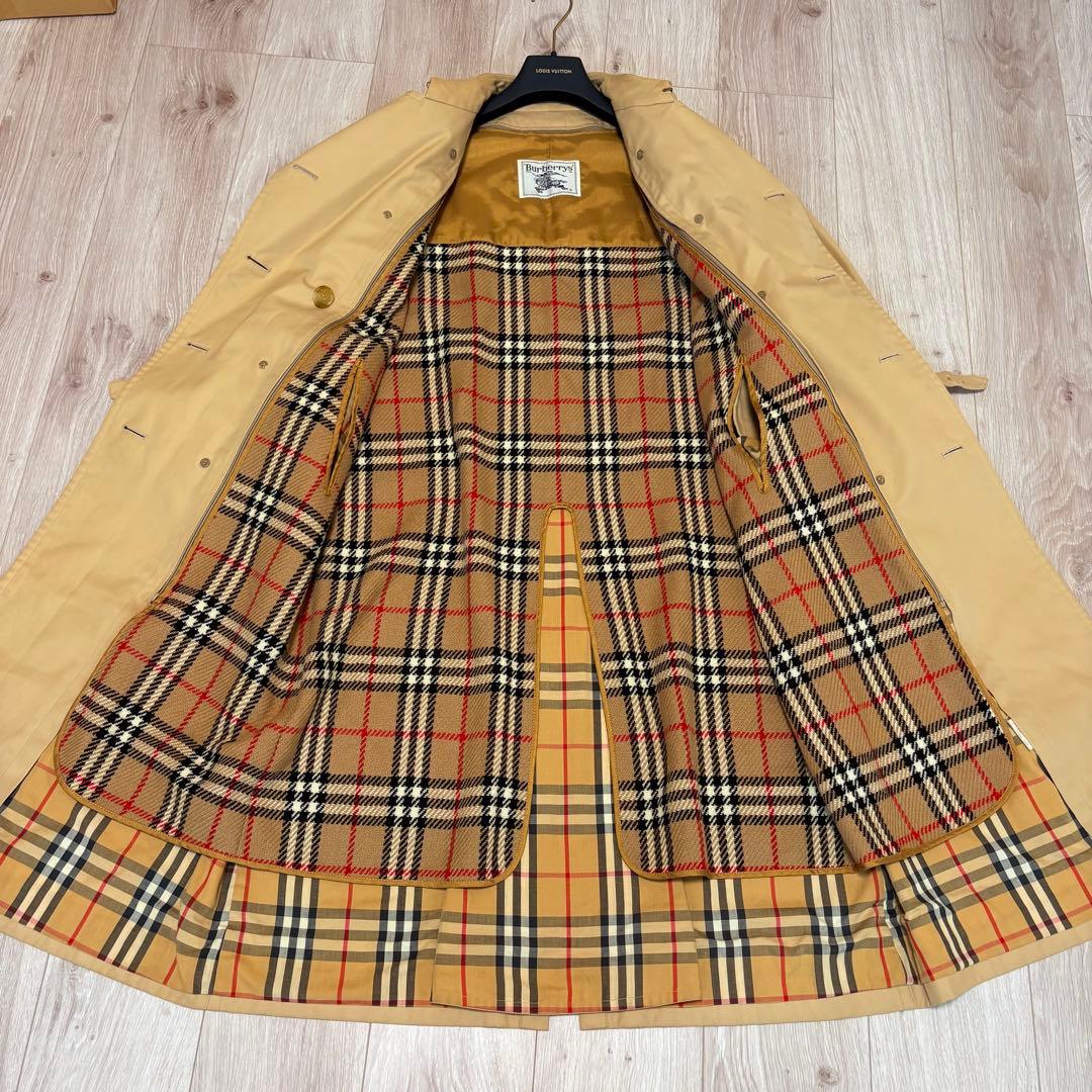【美品】バーバリー トレンチコート ベルト付 ノバチェック ライナー付 M相当