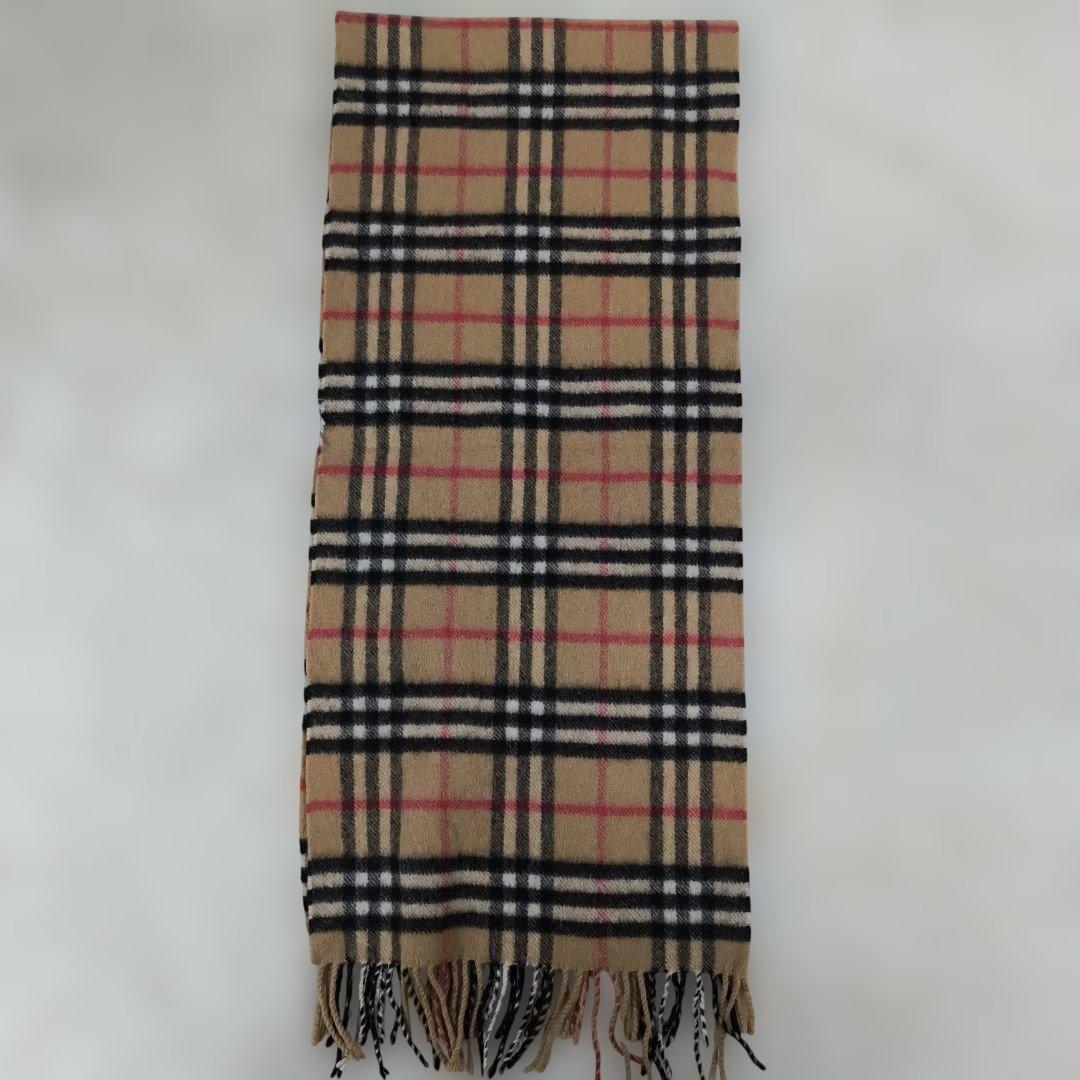 ✨美品✨ バーバリー ノバチェック マフラー カシミヤ100 ベージュ 英国製
