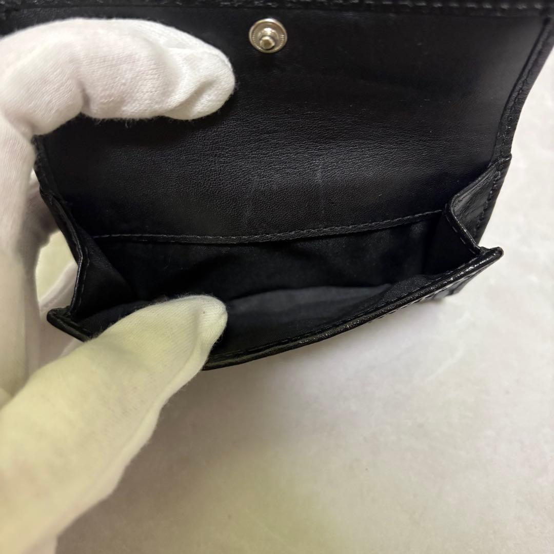 極美品　coach コーチ　三つ折り財布　シグネチャー　ソーホー　ブラック
