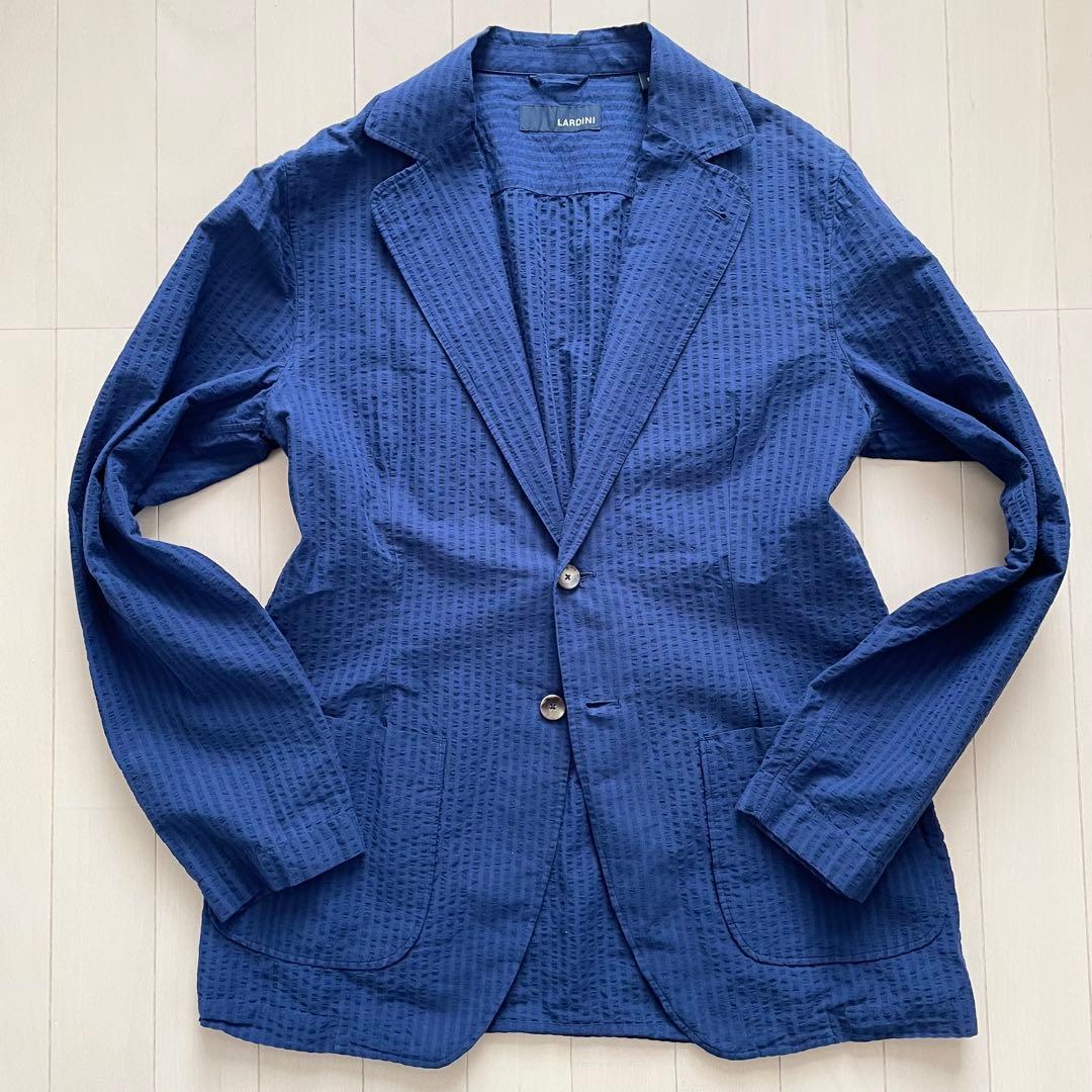 専用　【美品 ブートニエール シアサッカー】 LARDINI テーラードジャケッ