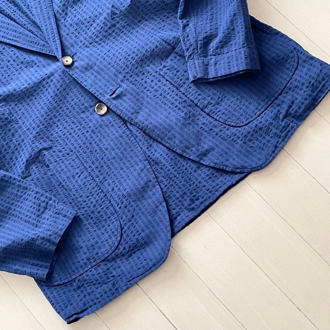 専用　【美品 ブートニエール シアサッカー】 LARDINI テーラードジャケッ