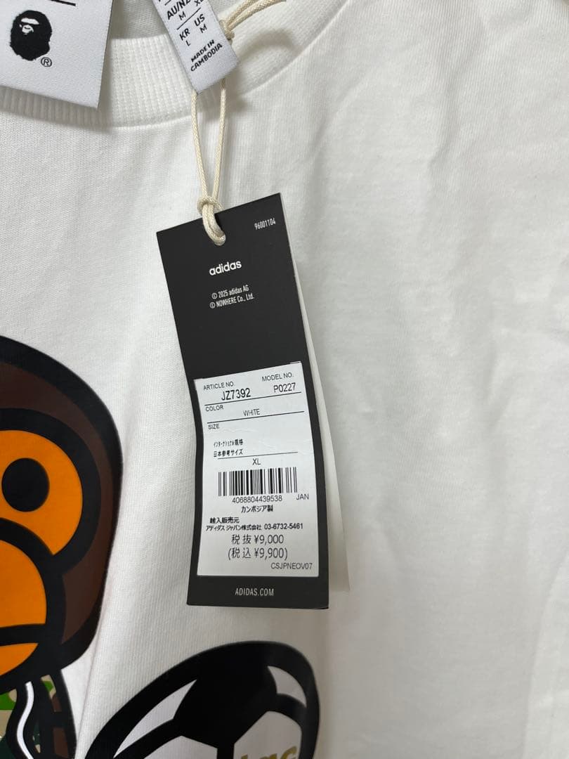 アディダス　エイプ　コラボレーション　ベイビーマイロ Tシャツ　新品　XL