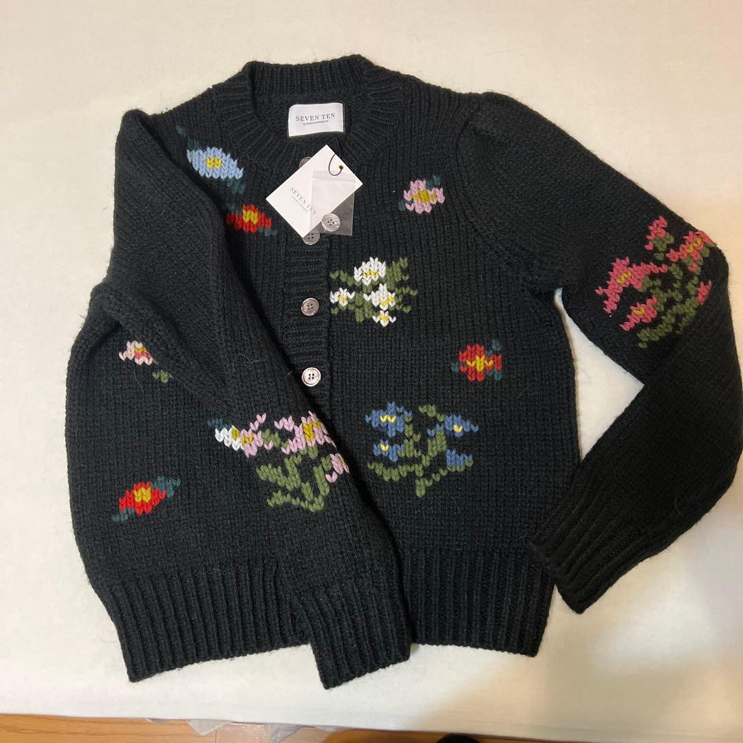 花柄刺繍 カーディガン