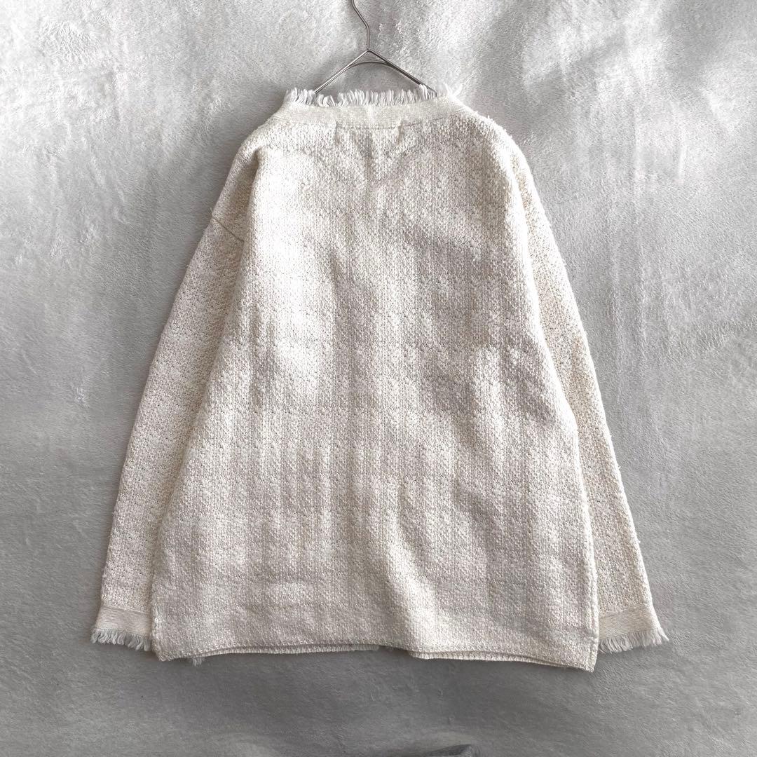 【美品✨】Whim Gazette ツイードニットジャケット　定価3.5万　金釦