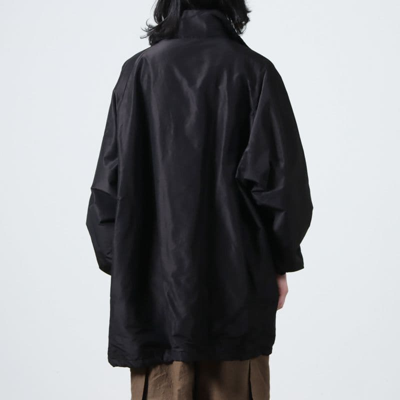 COMOLI (コモリ) コットンシルク フーデッドコート [BROWN]