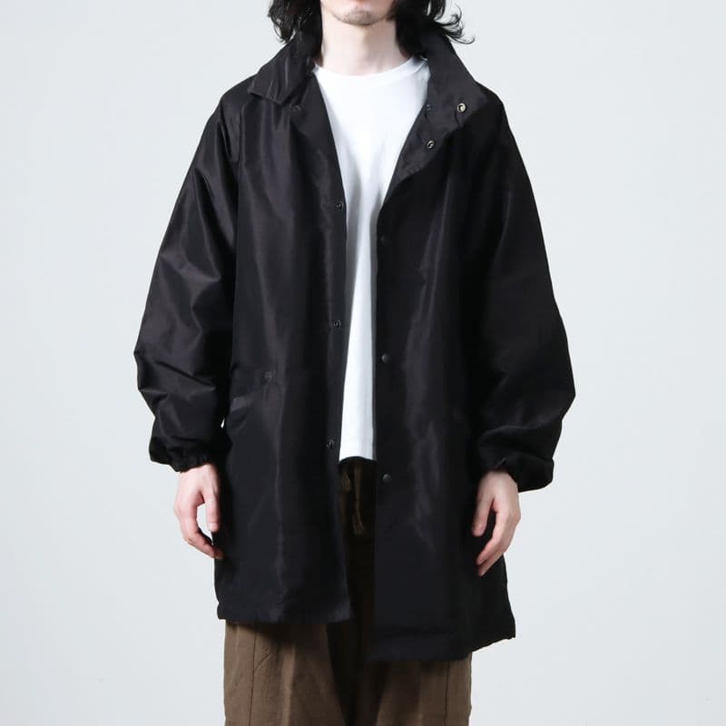 COMOLI (コモリ) コットンシルク フーデッドコート [BROWN]