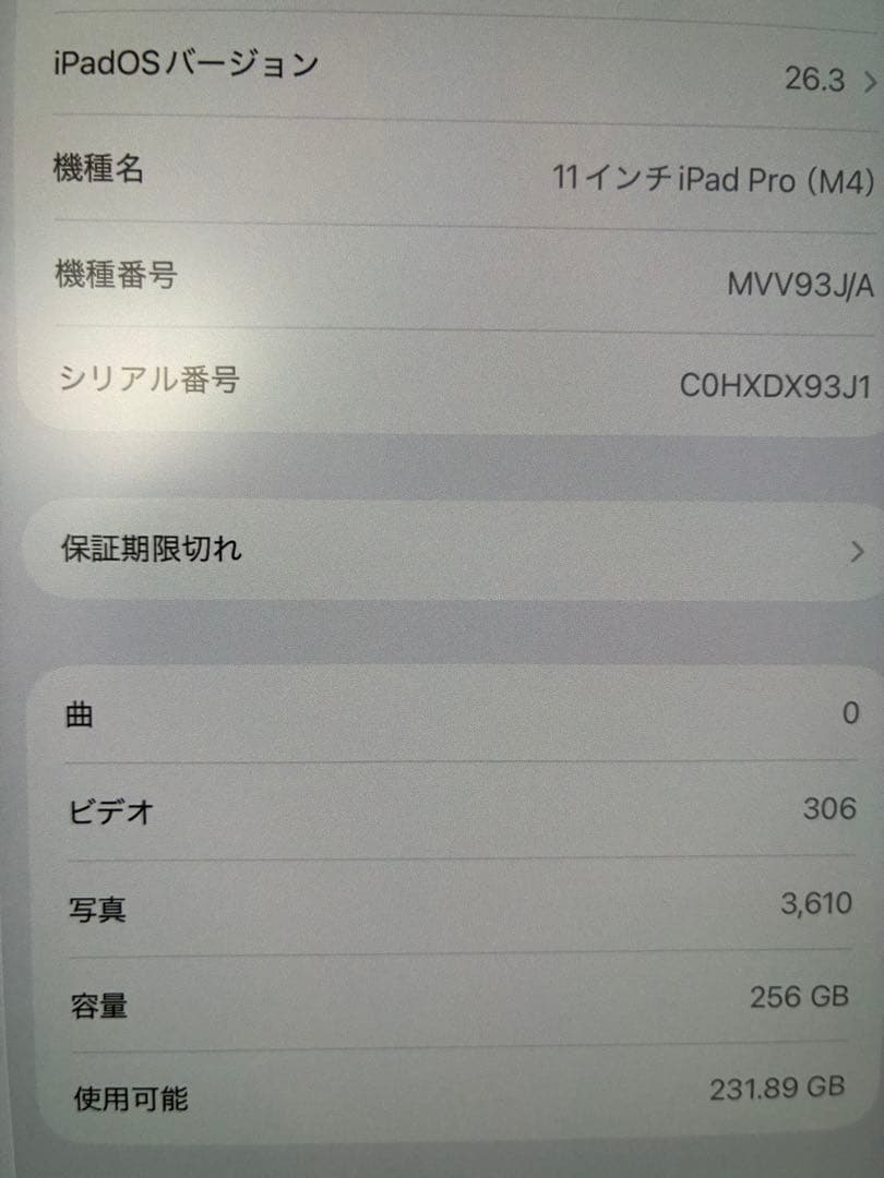 [美品] iPad Pro 11インチ(M4) 本日最終日