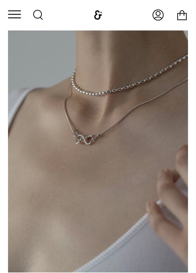 h'eres INES 08 NECKLACE here's ヒアーズ：45cm