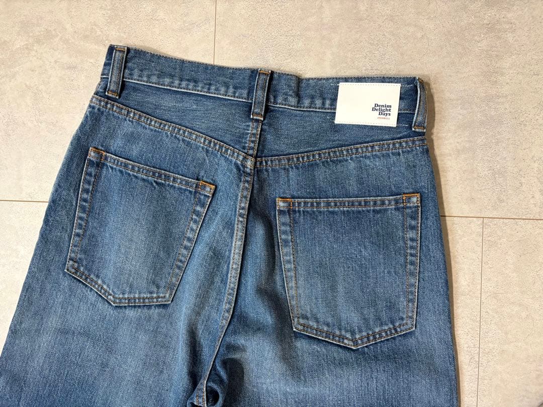 JOHNBULLジョンブル セルヴィッチデニム ワイドデニムパンツ ペイント加工