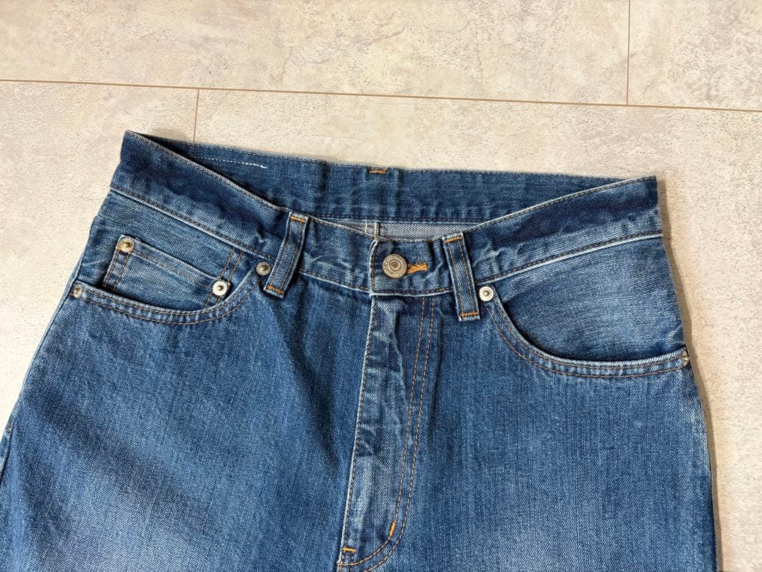 JOHNBULLジョンブル セルヴィッチデニム ワイドデニムパンツ ペイント加工