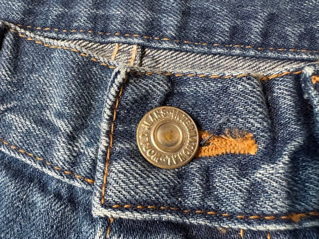 JOHNBULLジョンブル セルヴィッチデニム ワイドデニムパンツ ペイント加工
