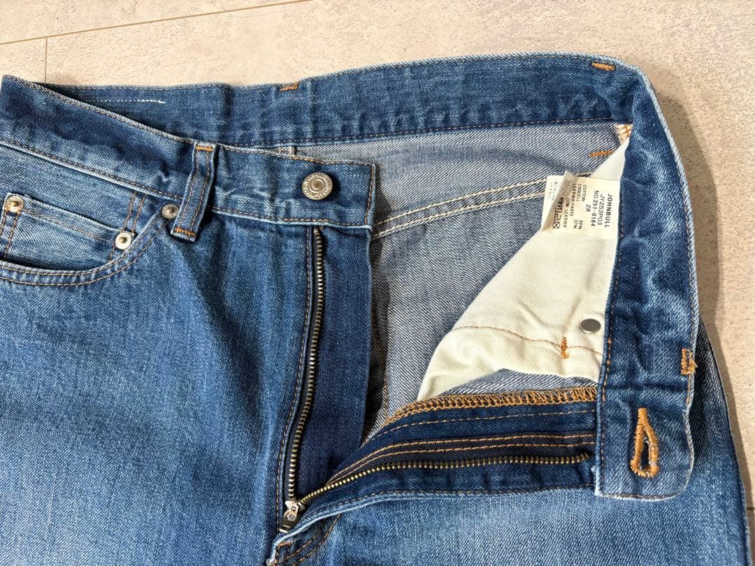 JOHNBULLジョンブル セルヴィッチデニム ワイドデニムパンツ ペイント加工