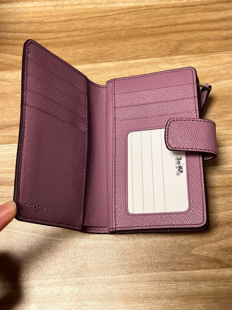 【最終値下げ】COACH パープル 二つ折り財布