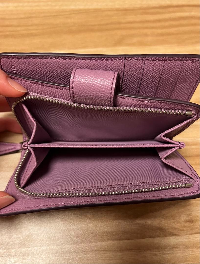 【最終値下げ】COACH パープル 二つ折り財布