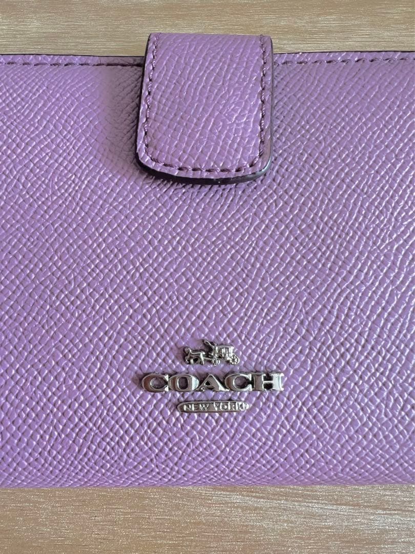【最終値下げ】COACH パープル 二つ折り財布