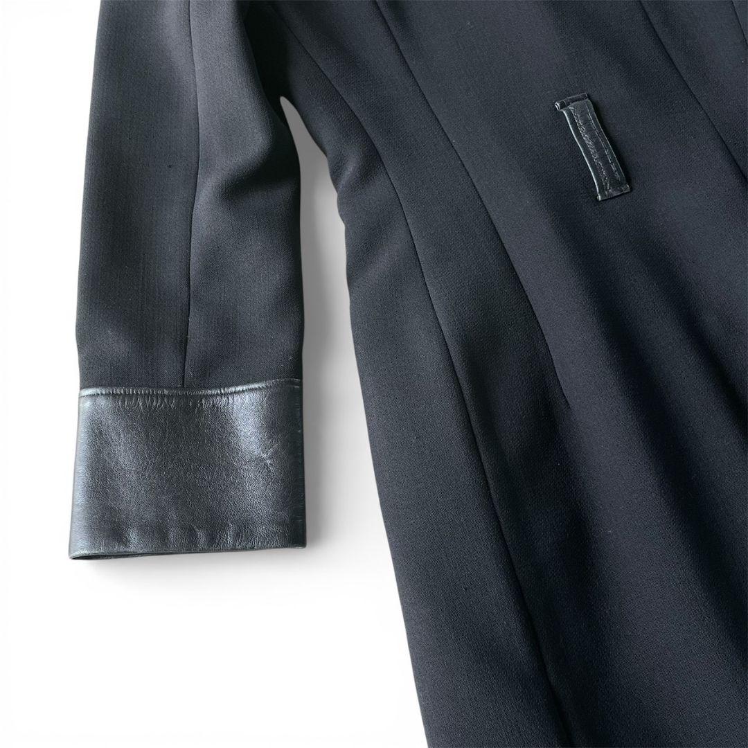 DOLCE&GABBANA ロングコート ブラック レオパード