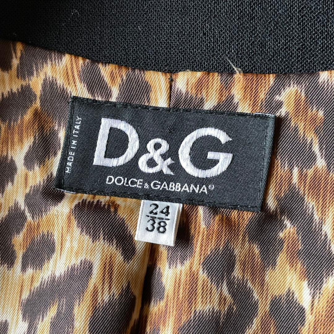 DOLCE&GABBANA ロングコート ブラック レオパード
