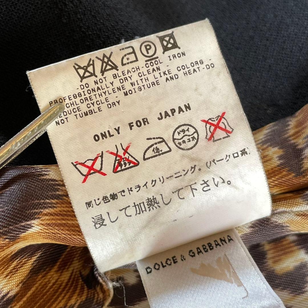 DOLCE&GABBANA ロングコート ブラック レオパード