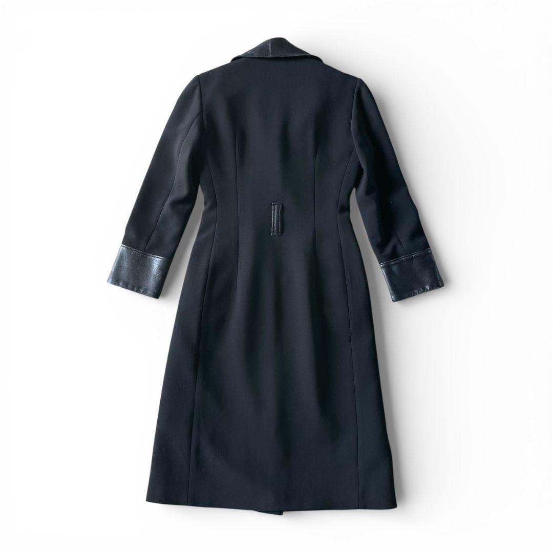 DOLCE&GABBANA ロングコート ブラック レオパード