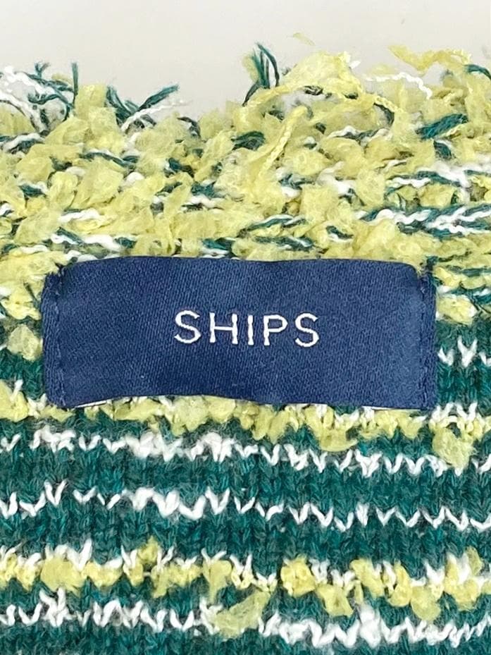 美品SHIPSシップス羽織りきれい色ニットツイードクルーネックカーディガン♪
