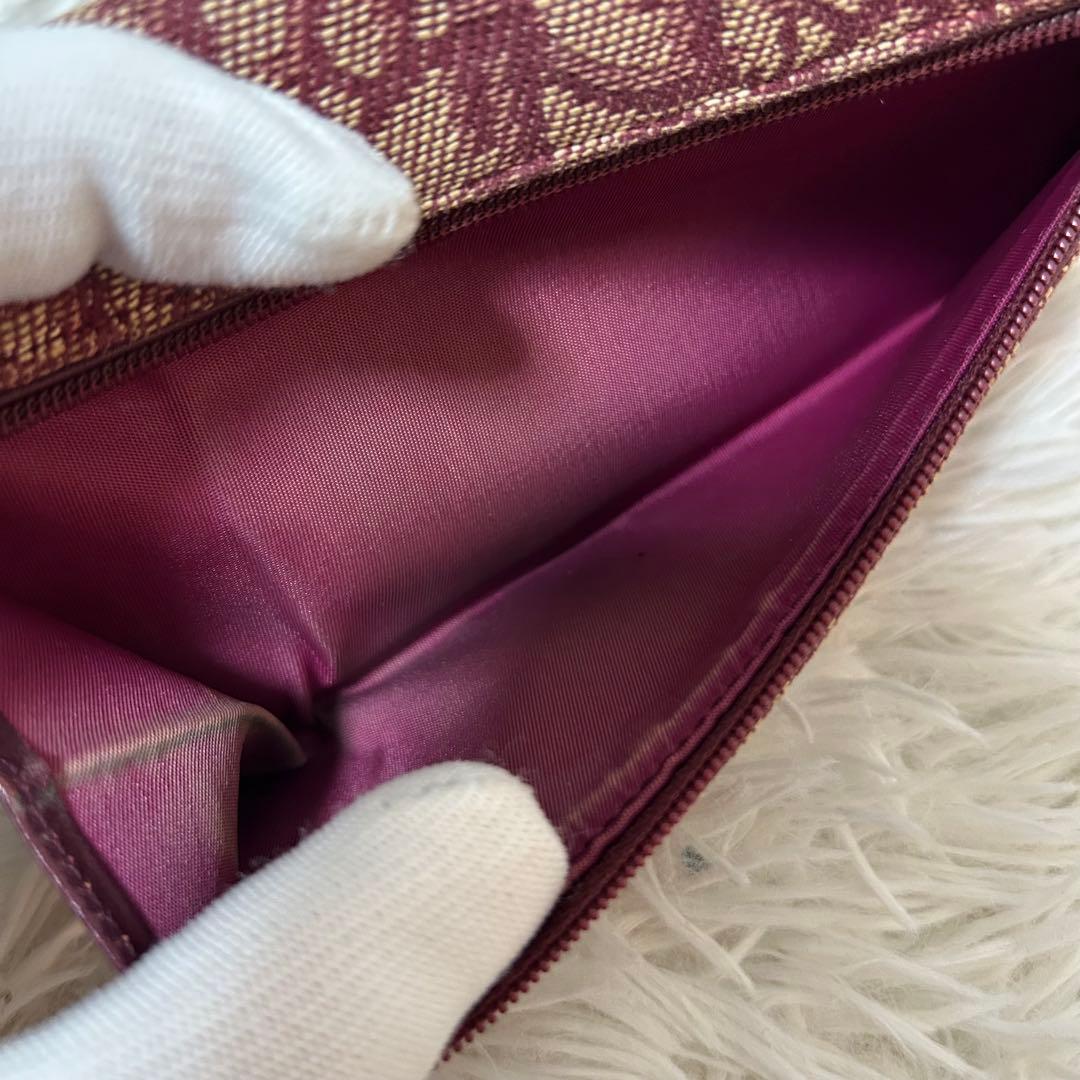 【極美品✨希少カラー】クリスチャンディオール　三つ折り財布　赤　トロッター　人気