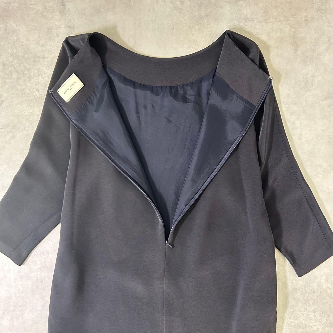 【UNITED ARROWS】上品シルエット 七分袖ワンピース 36 S〜M相当