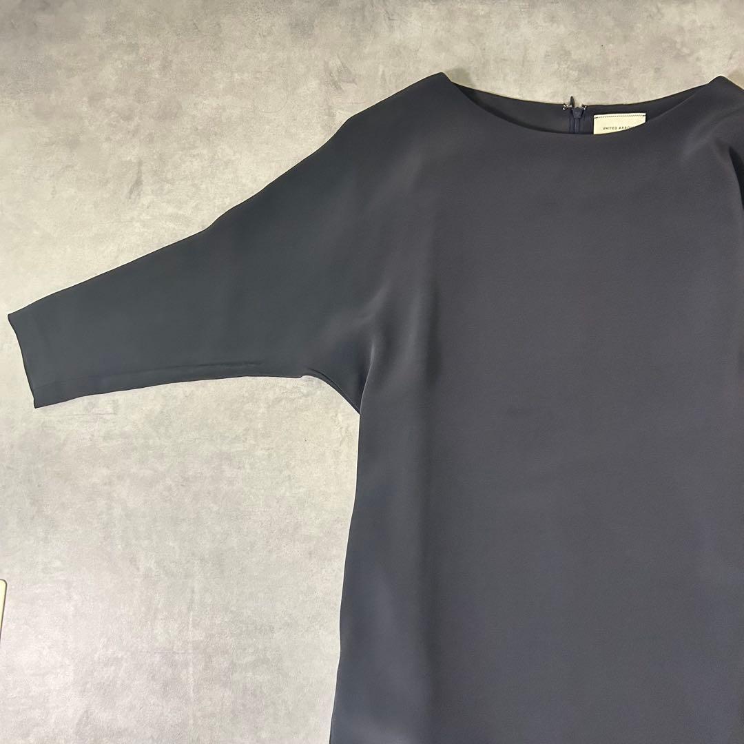【UNITED ARROWS】上品シルエット 七分袖ワンピース 36 S〜M相当
