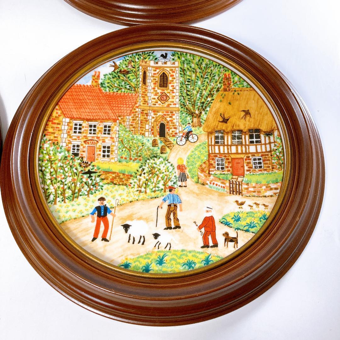 ピッカード PICKARD 四季 絵皿 額縁付き　春・夏・秋・冬・海外品　☆