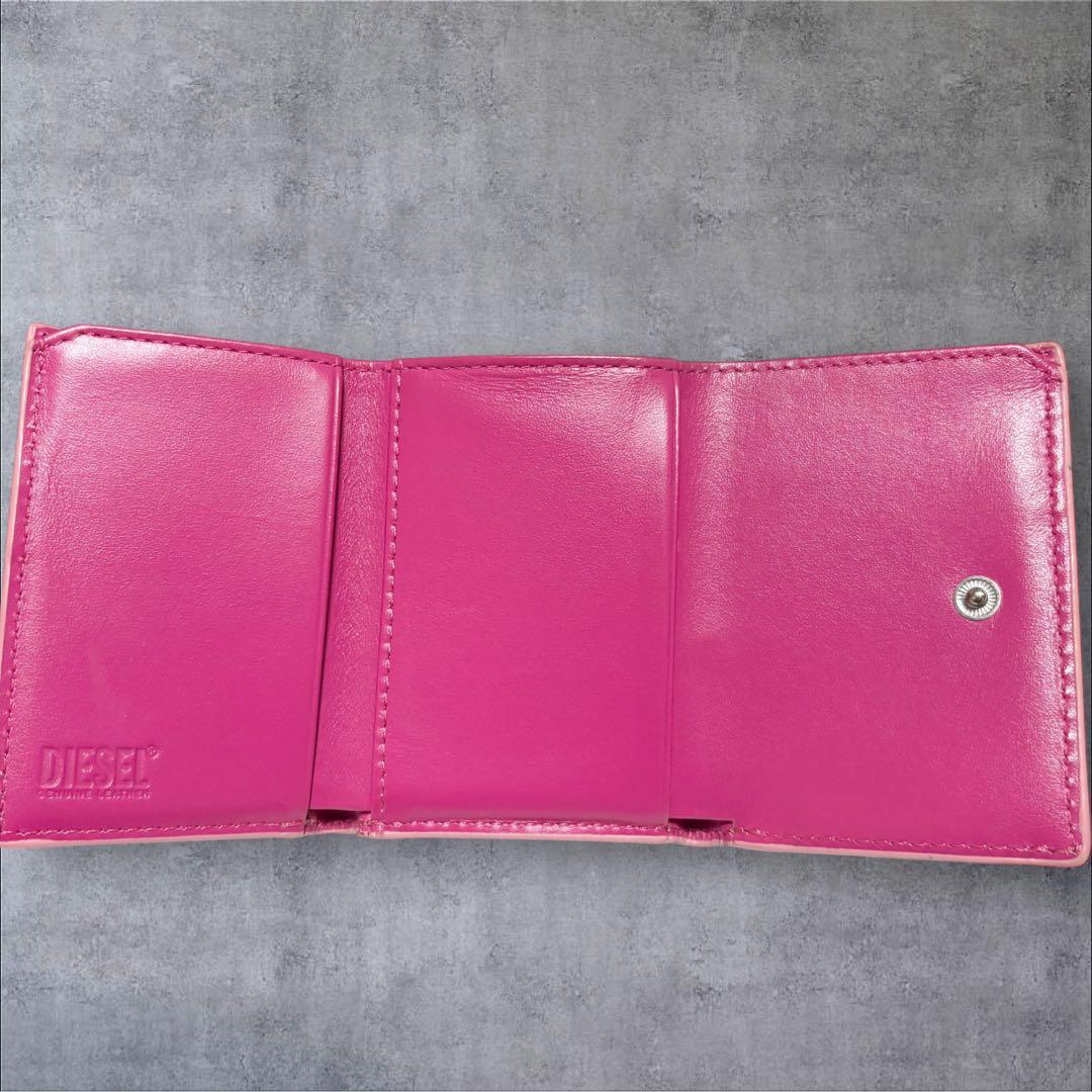 DIESEL ディーゼル 1DR 三つ折り財布 ピンク コンパクト Wallet
