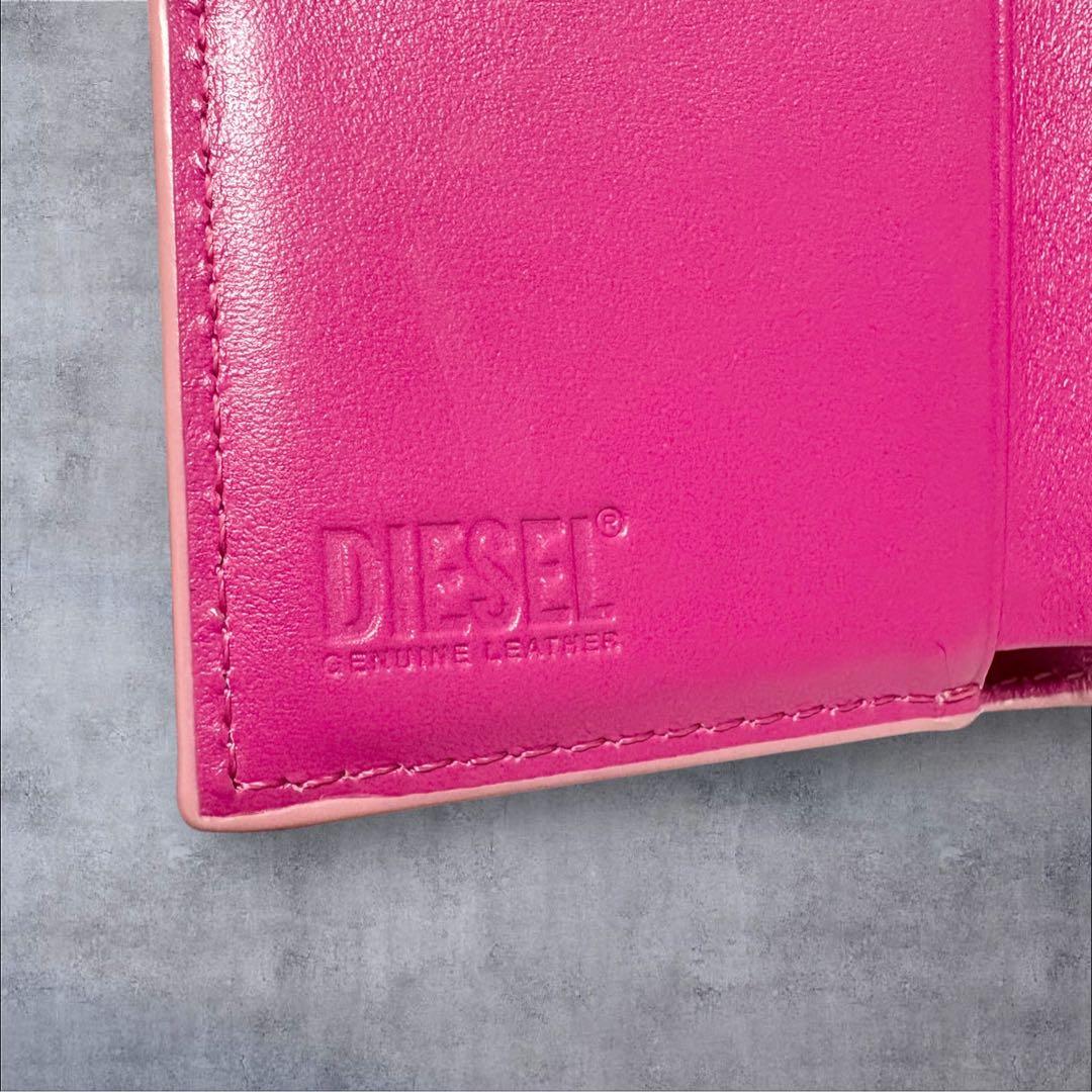 DIESEL ディーゼル 1DR 三つ折り財布 ピンク コンパクト Wallet