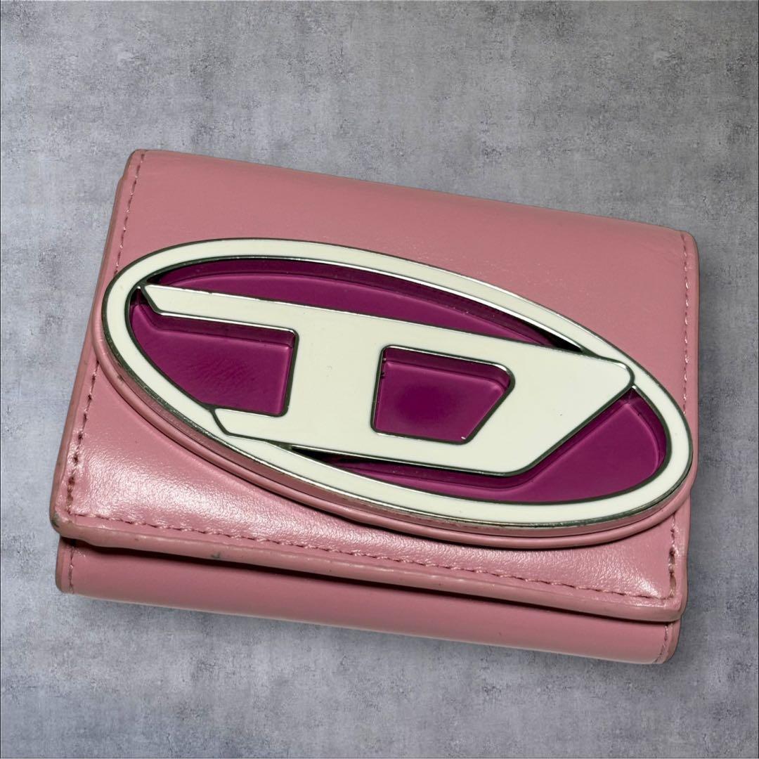 DIESEL ディーゼル 1DR 三つ折り財布 ピンク コンパクト Wallet