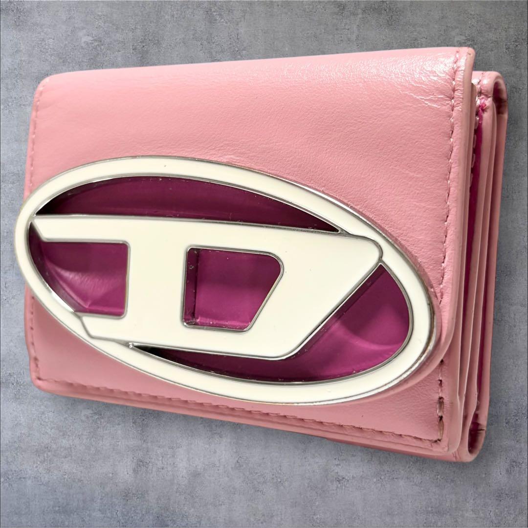 DIESEL ディーゼル 1DR 三つ折り財布 ピンク コンパクト Wallet