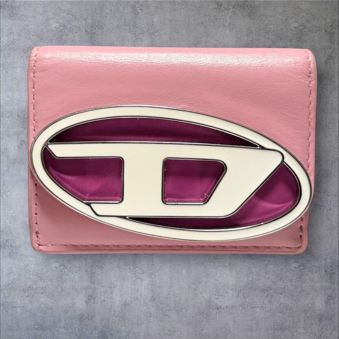 DIESEL ディーゼル 1DR 三つ折り財布 ピンク コンパクト Wallet