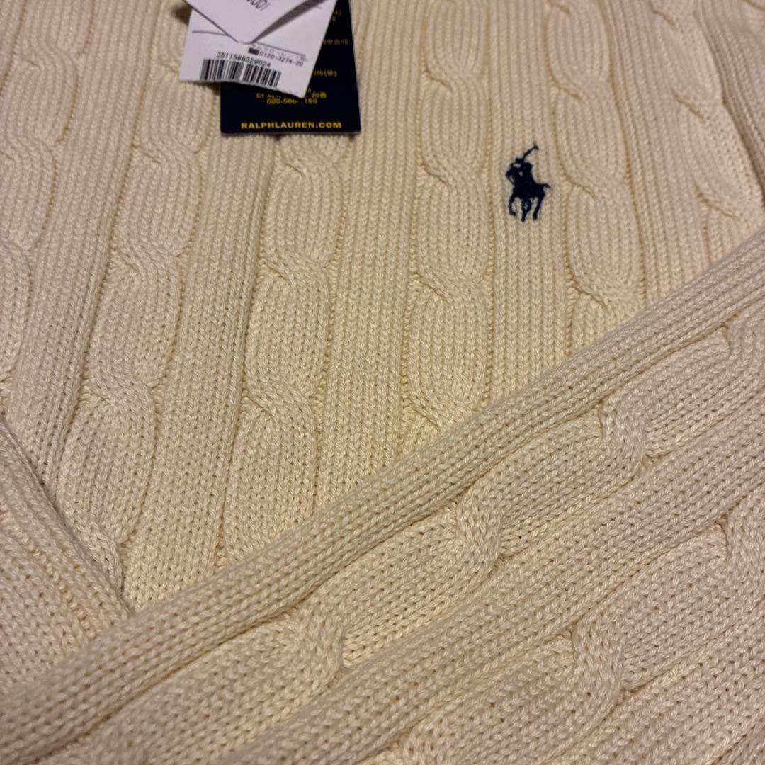 新品未使用　Ralph Lauren ケーブルニットセーター M アイボリー