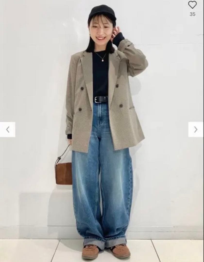 今季ユニクロ完売　ダブルジャケット ブラウン M