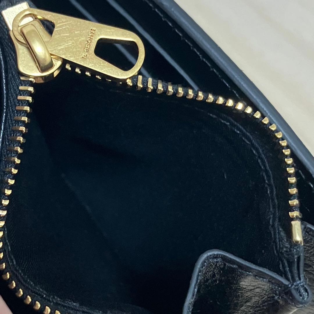 【未使用】IL BISONTE イルビゾンテ 折り財布 黒ミニ財布 本革