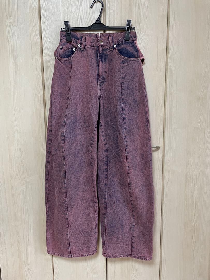チカキサダ/2025aw ガーターエプロン付きデニムパンツ