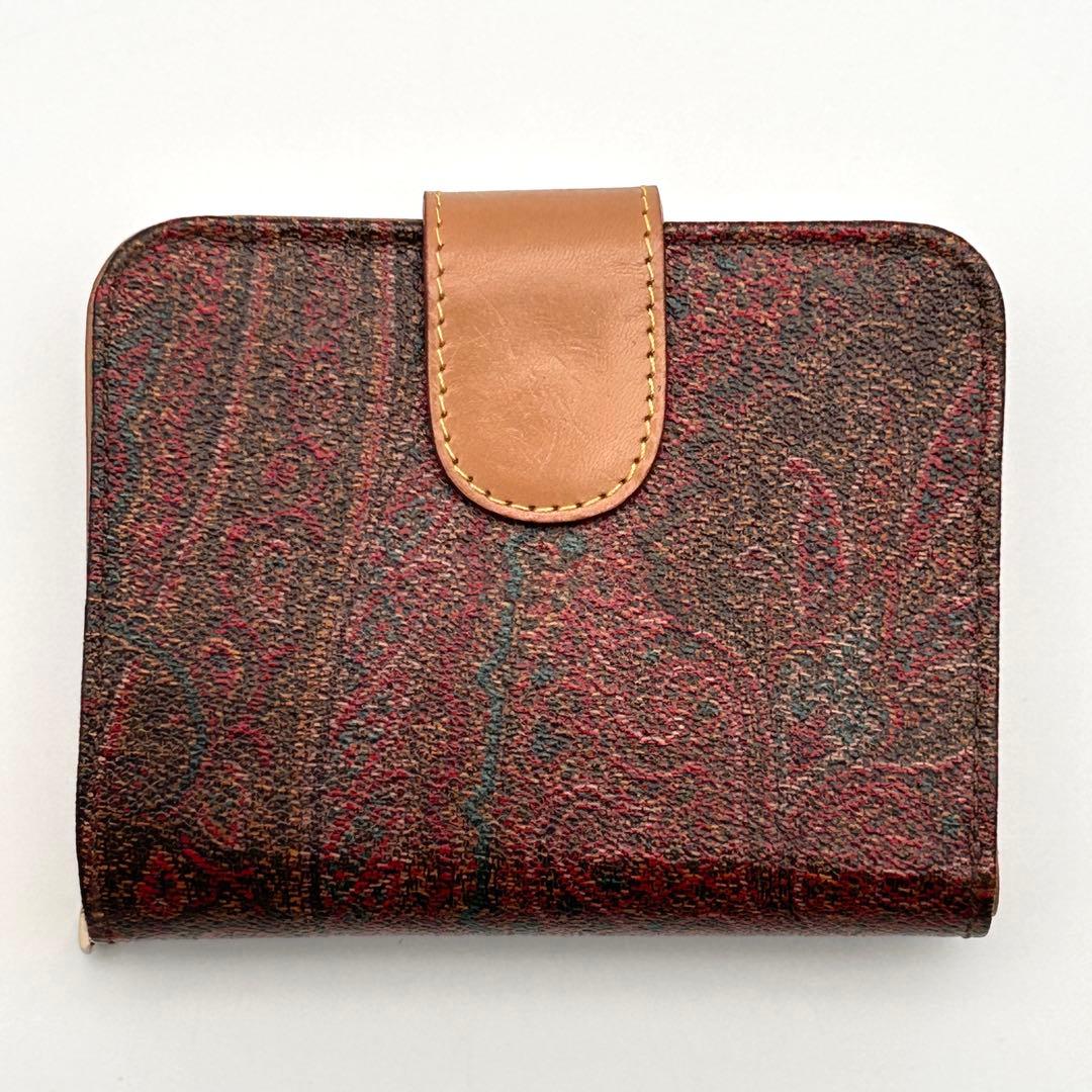 ✨美品✨ ETRO エトロ 二つ折り財布 レザー ラウンドファスナーペイズリー柄