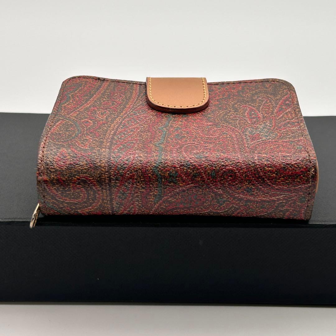 ✨美品✨ ETRO エトロ 二つ折り財布 レザー ラウンドファスナーペイズリー柄