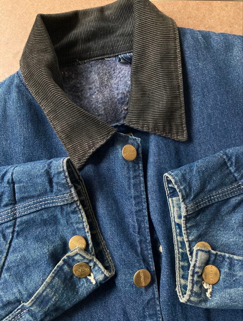 ポ*イ様 希少 星タグ Carhartt ミシガン チョアコート デニムUSA製
