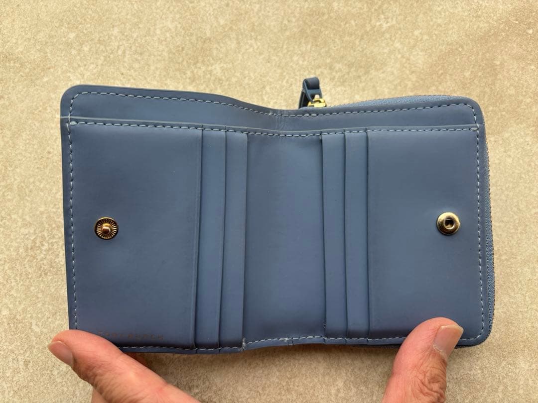 【やまだ】TORY BURCH（トリーバーチ） 二つ折り財布　薄ネイビー
