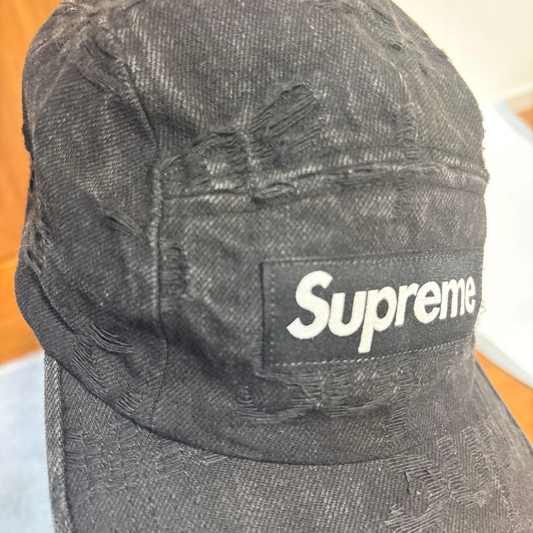 帽子 Supreme Frayed Logos Denim Camp Cap
