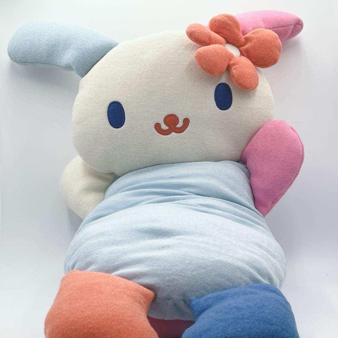 も*読様 2003年製 全長約90cm ウサハナ ロングクッション ぬいぐるみ